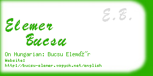 elemer bucsu business card